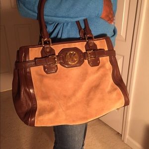 Brown suede and leather Michael Kors